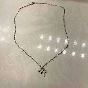 Designer inspired sterling silver “M” initial pendant
